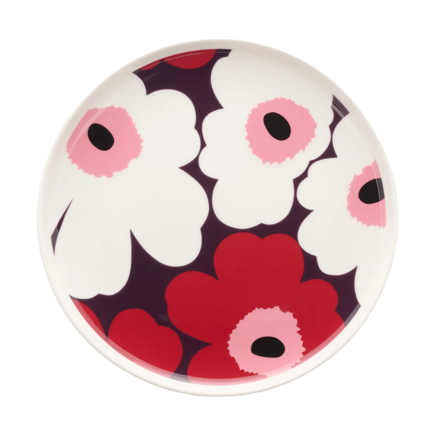 Unikko lautanen Ø 20 cm, White-plum-cranberry-pink Marimekko