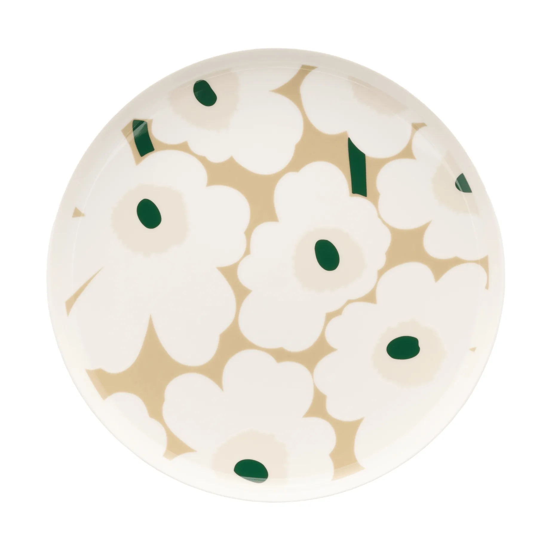 Unikko lautanen Ø 25 cm, White-beige-light sand-dark green Marimekko