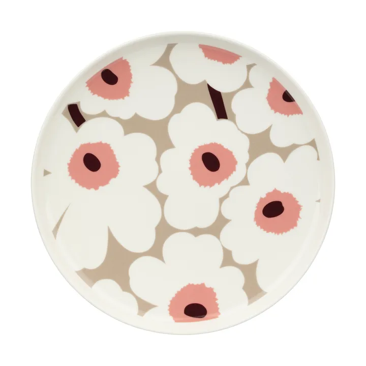 Unikko lautanen Ø 25 cm - White-clay-powder-dark wine - Marimekko