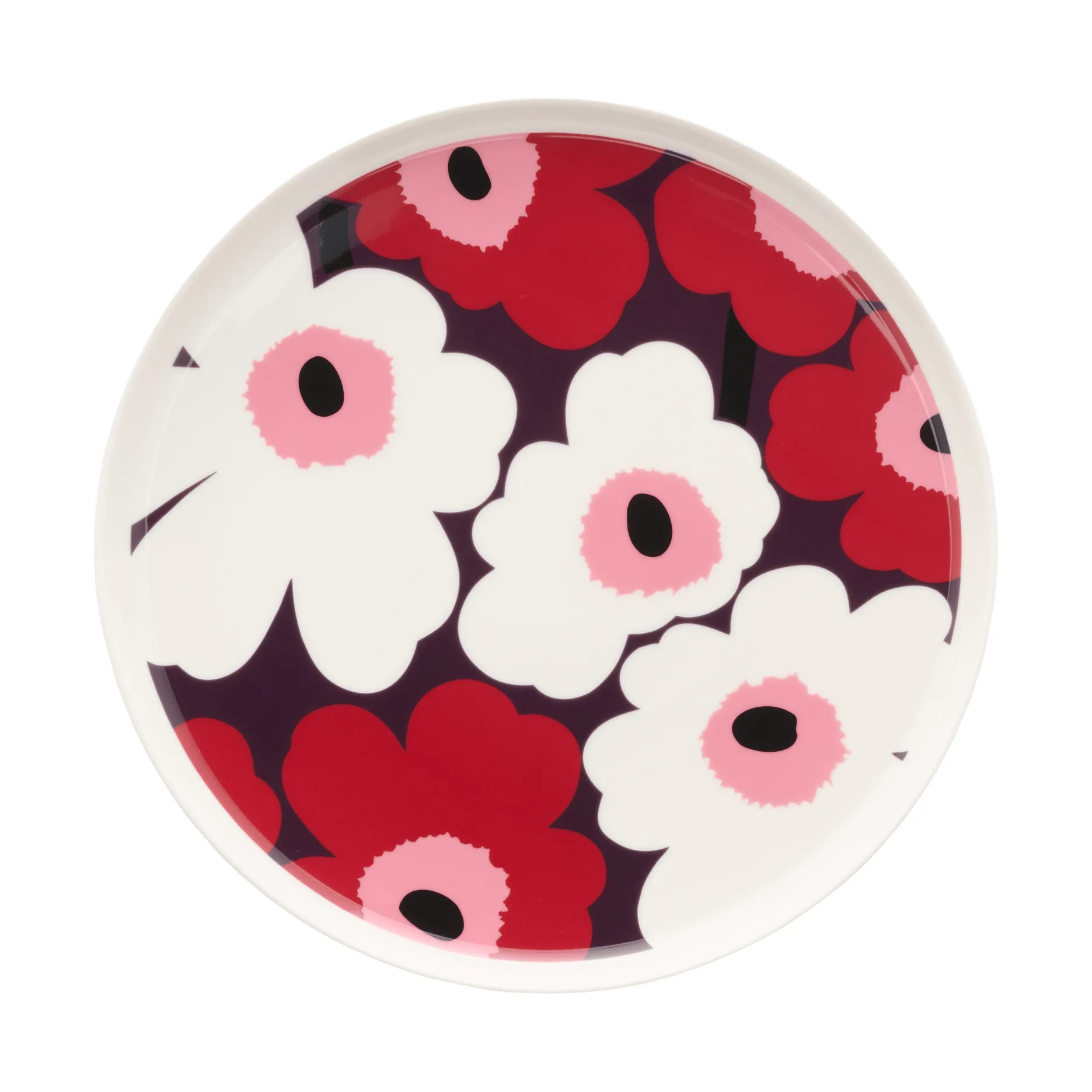 Unikko lautanen Ø 25 cm, White-plum-cranberry-pink Marimekko