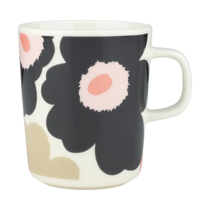 Unikko muki 25 cl - Off white-charcoal-sand-pink - Marimekko