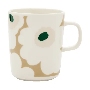 Unikko muki 25 cl - White-beige-light sand-dark green - Marimekko