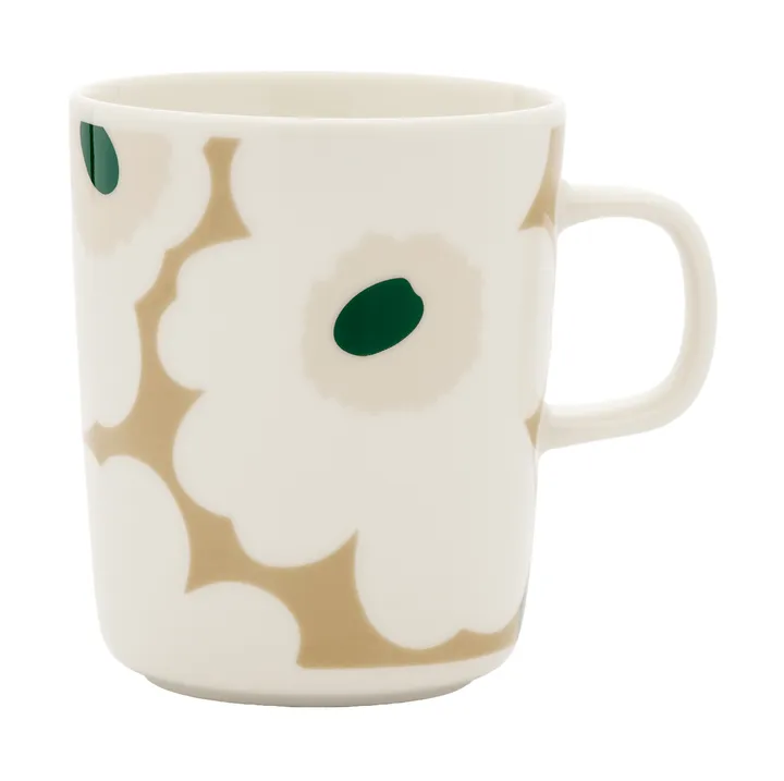 Unikko muki 25 cl - White-beige-light sand-dark green - Marimekko