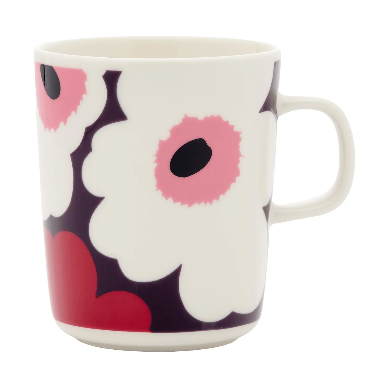 Unikko muki 25 cl, White-plum-cranberry-pink Marimekko