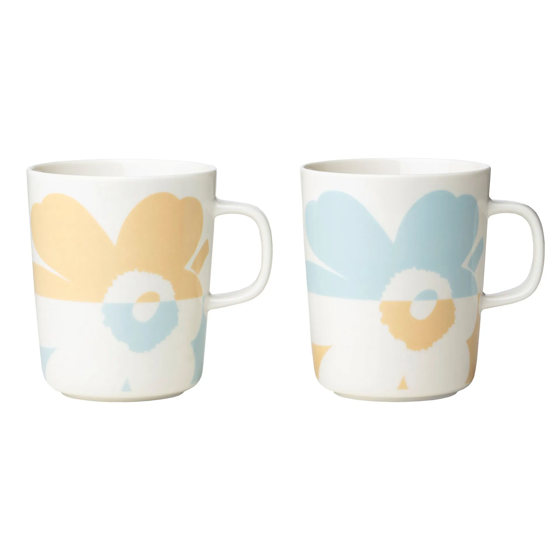 Unikko muki 2,5 dl 2-pakkaus, White-Beige-Aqua Marimekko
