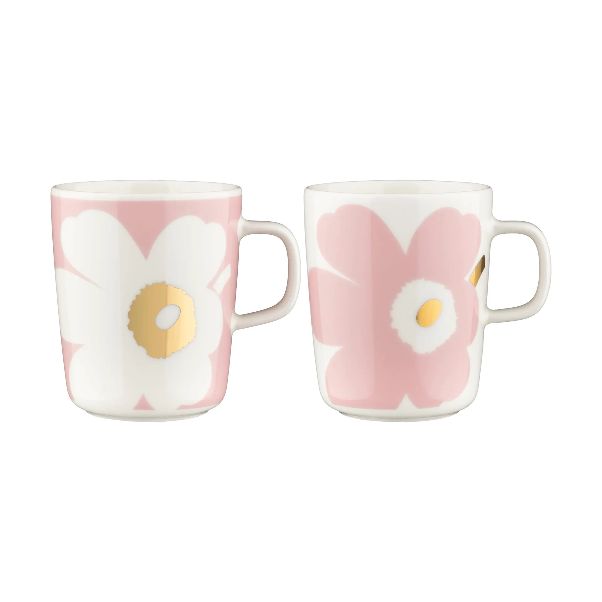 Unikko muki 2,5 dl 2-pakkaus, White-Light pink-gold Marimekko