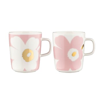 Unikko muki 2,5 dl 2-pakkaus - White-Light pink-gold - Marimekko
