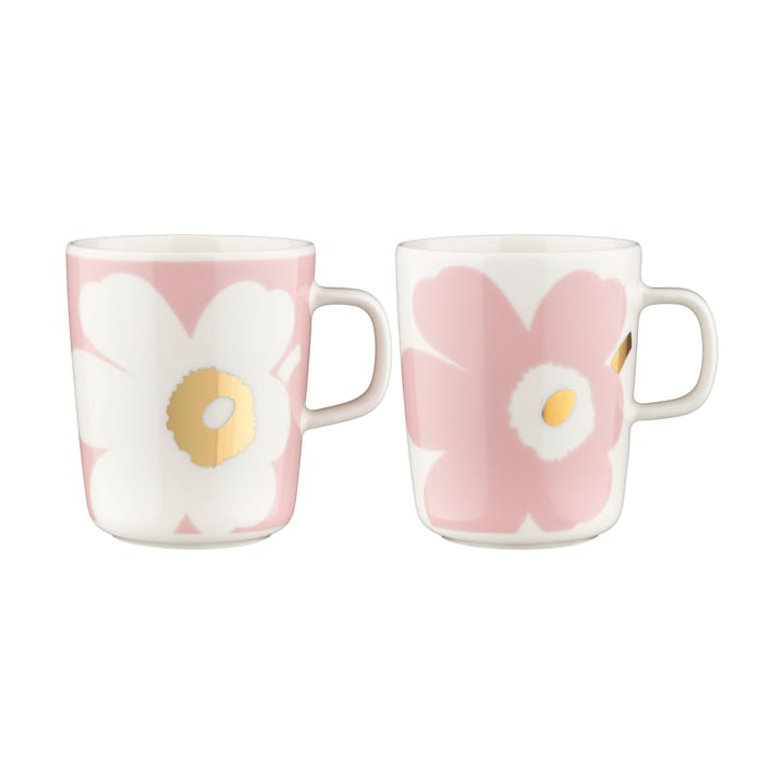 Unikko muki 2,5 dl 2-pakkaus - White-Light pink-gold - Marimekko