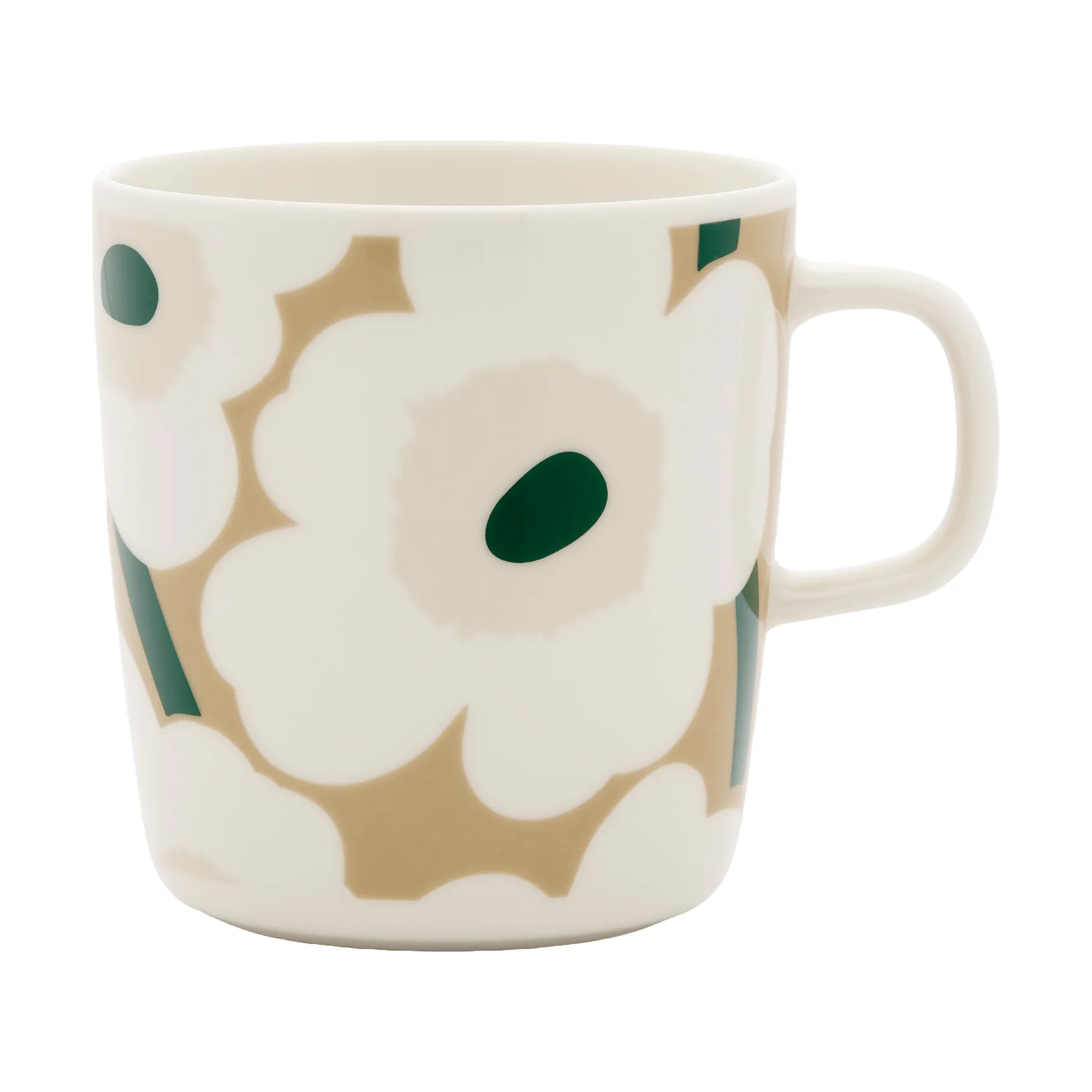 Unikko muki 40 cl, White-beige-light sand-dark green Marimekko