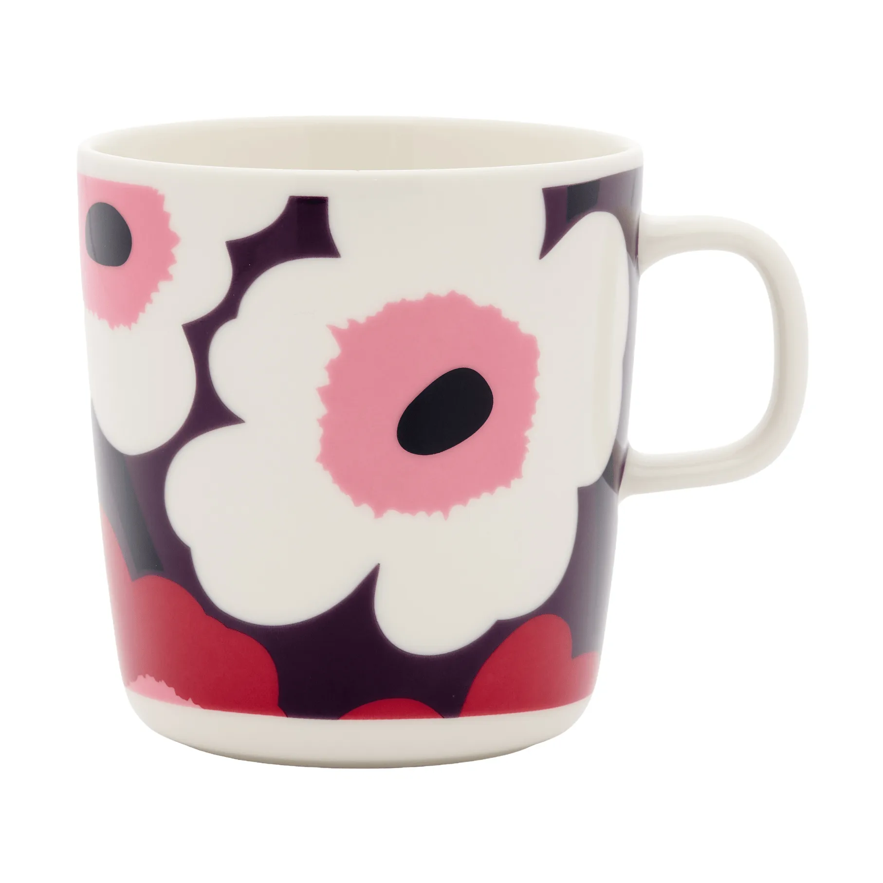 Unikko muki 40 cl, White-plum-cranberry-pink Marimekko