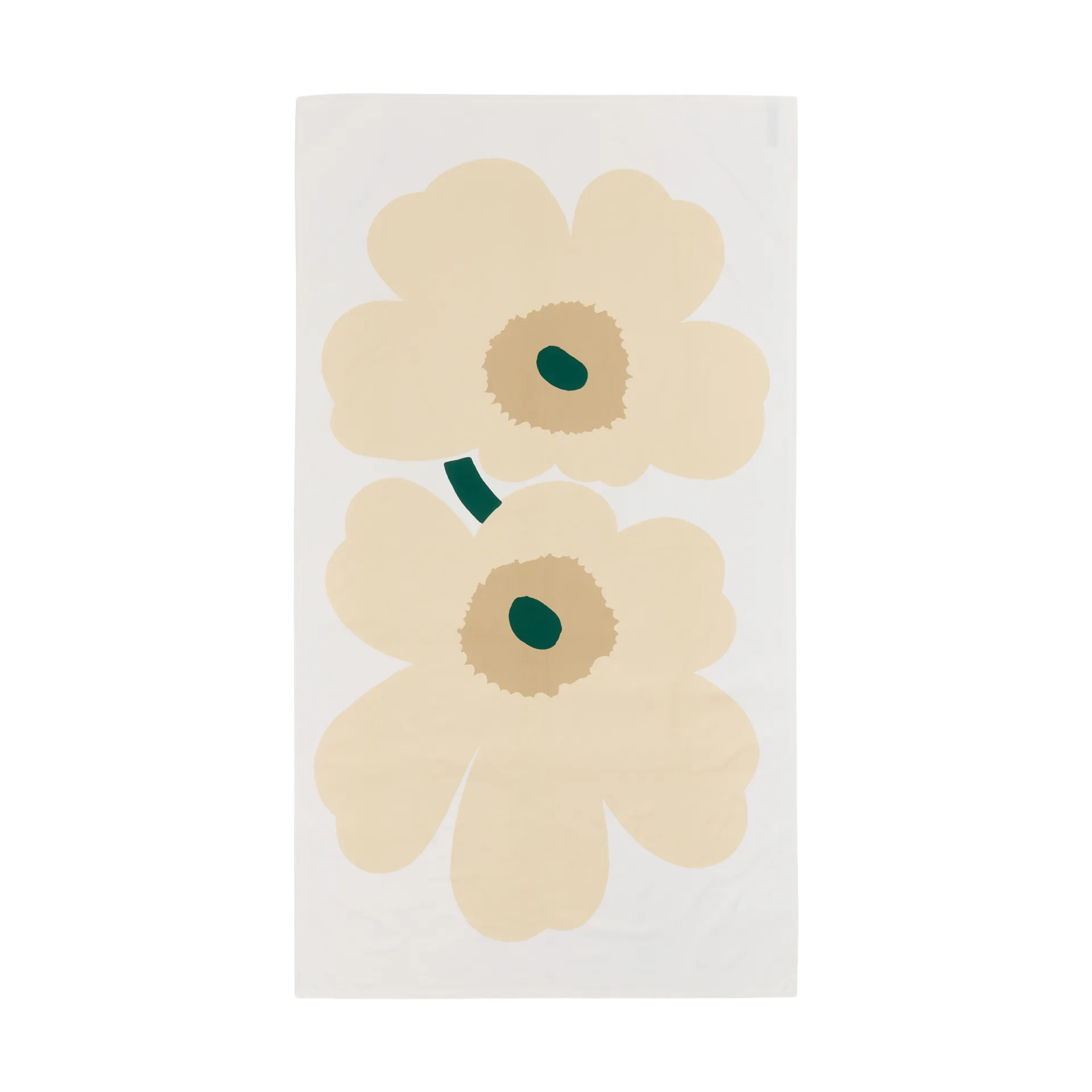 Unikko pöytäliina, White-hiekanvärinen-smaragdi Marimekko