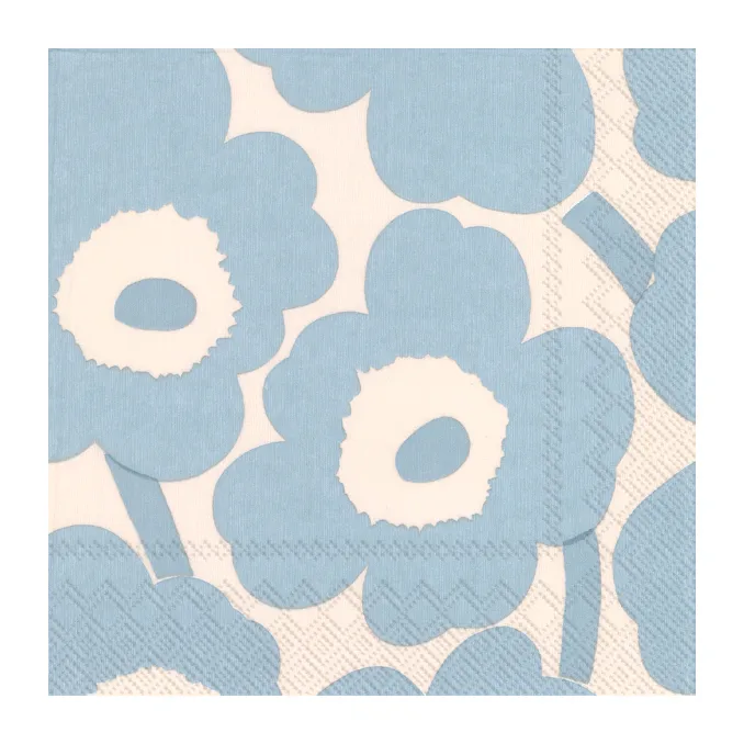 Unikko servetti 33x33 cm 20 kpl, Cream light blue Marimekko