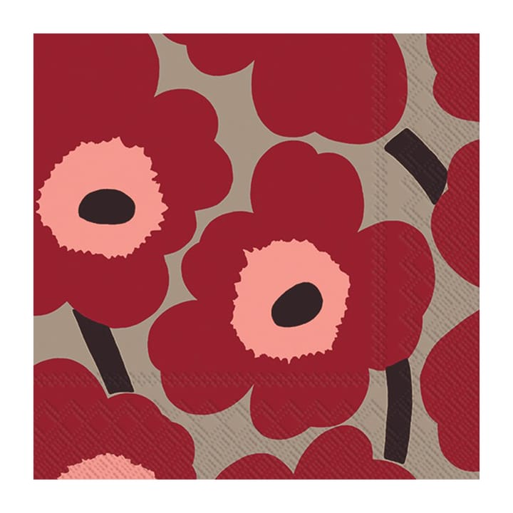 Unikko servetti 33x33 cm 20 kpl - Red-linen - Marimekko