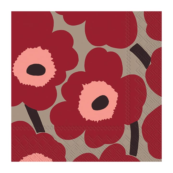 Unikko servetti 33x33 cm 20 kpl - Red-linen - Marimekko