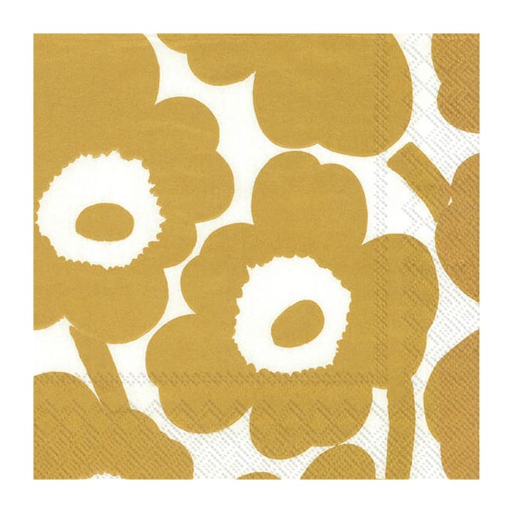 Unikko servietti 40x40 cm 20-pakkaus, White-gold Marimekko