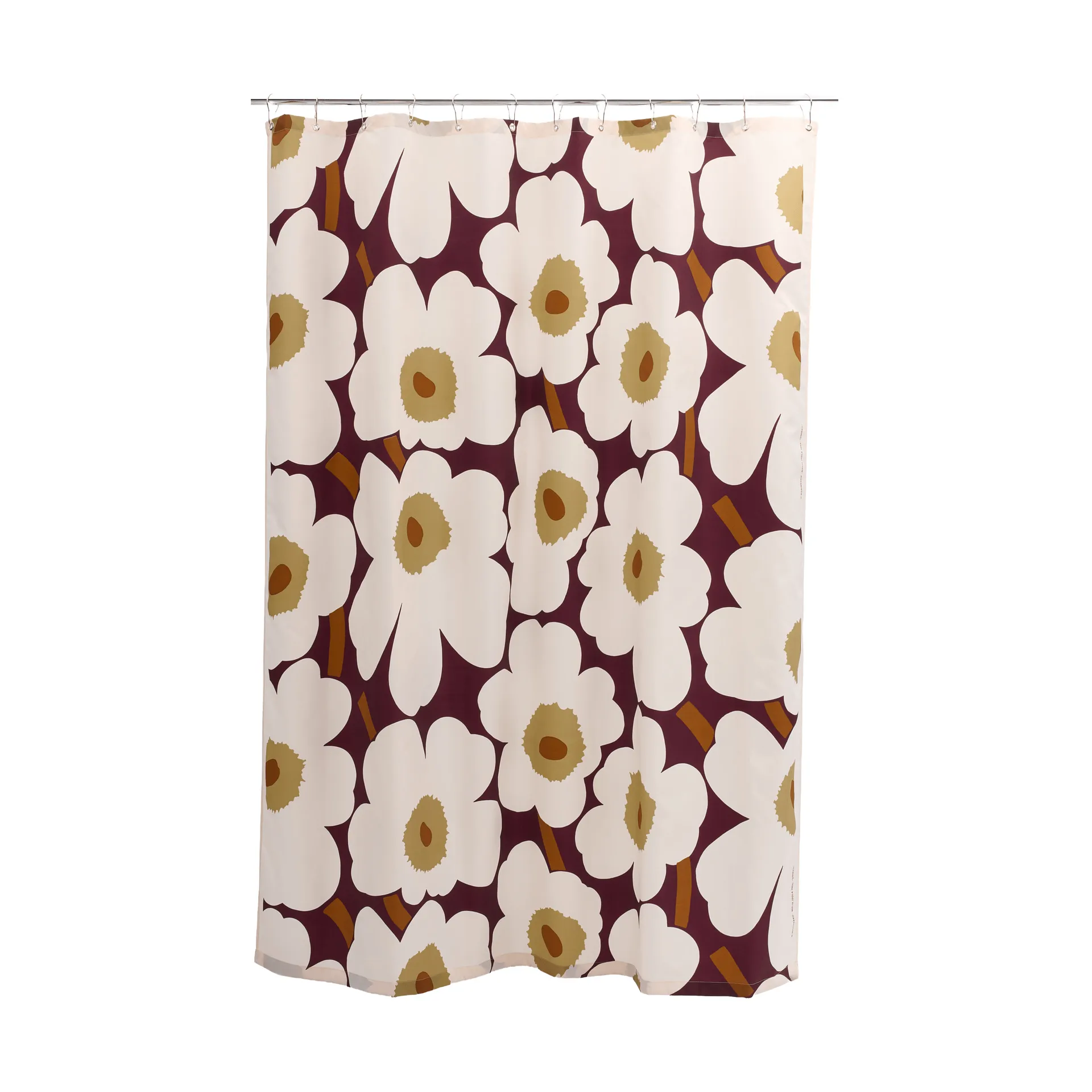 Marimekko Unikko suihkuverho Plum-pink-elmwood-toffee
