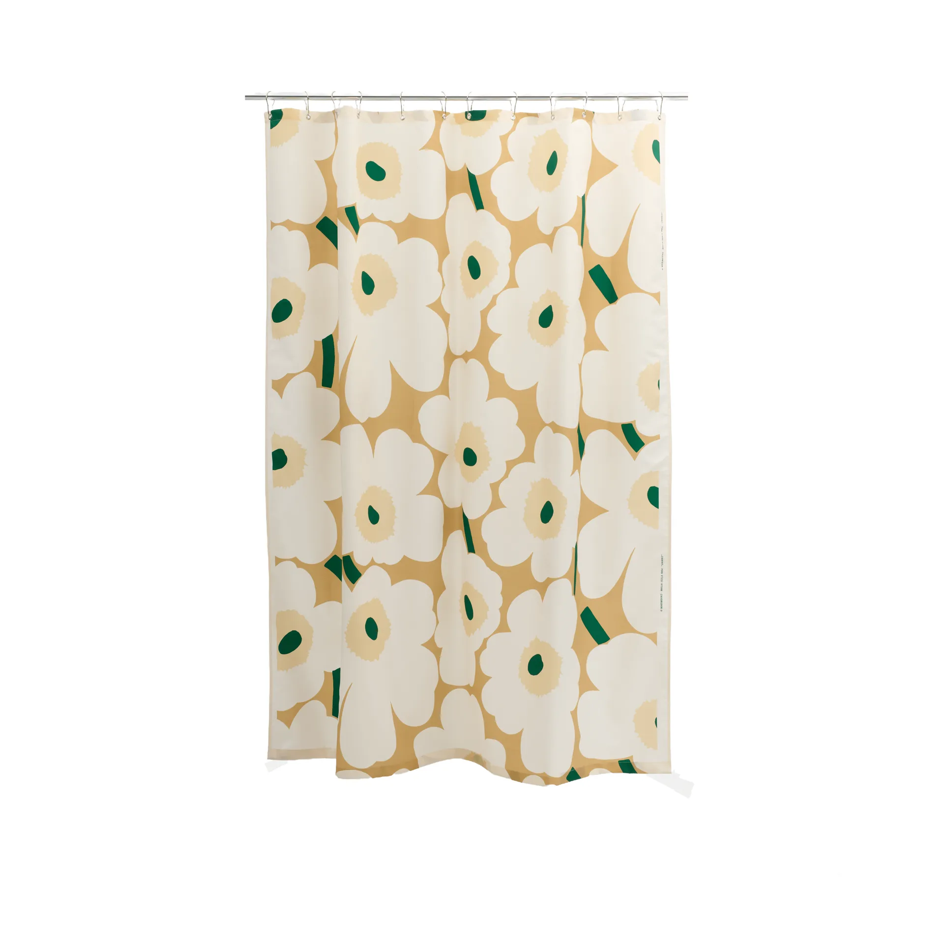 Unikko suihkuverho, Sand-off white-hay-emerald Marimekko