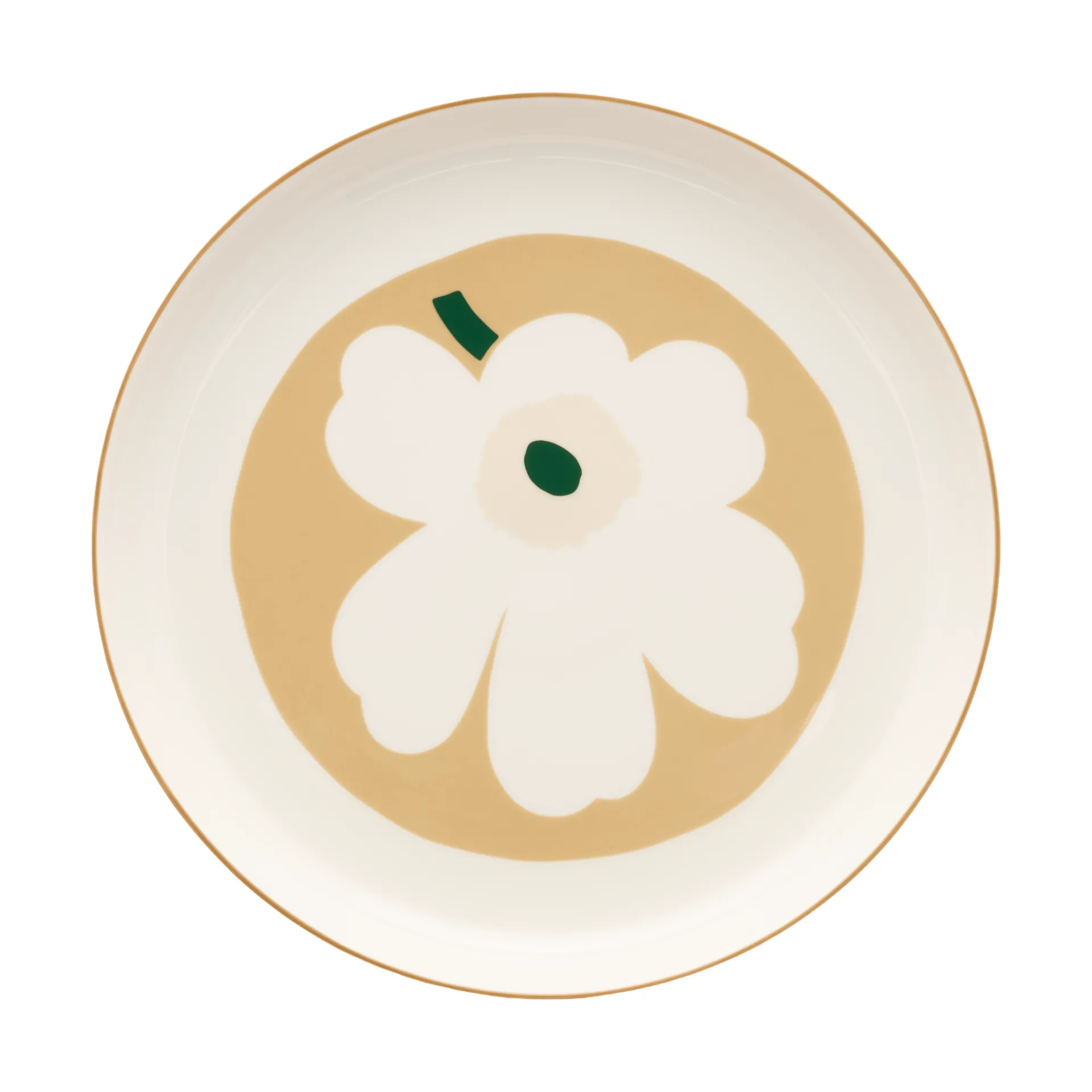 Unikko tarjoiluvati, White-beige-light sand-dark green Marimekko