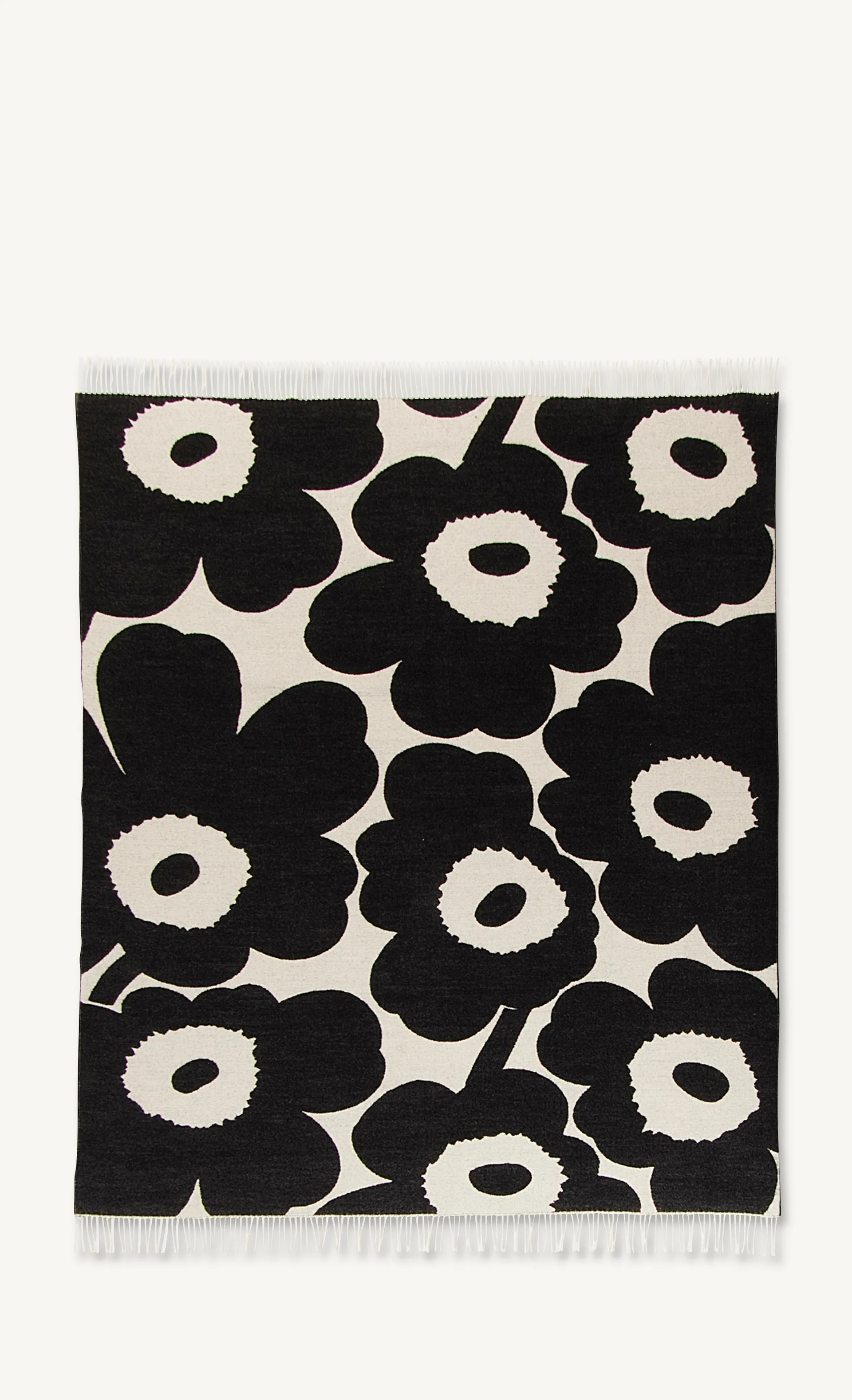 Unikko viltti 130x180 cm, Valko-musta Marimekko