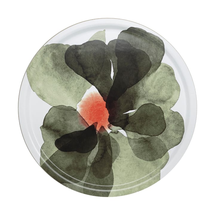Valssi tarjotin Ø46 cm - White-forest green-tomato red - Marimekko