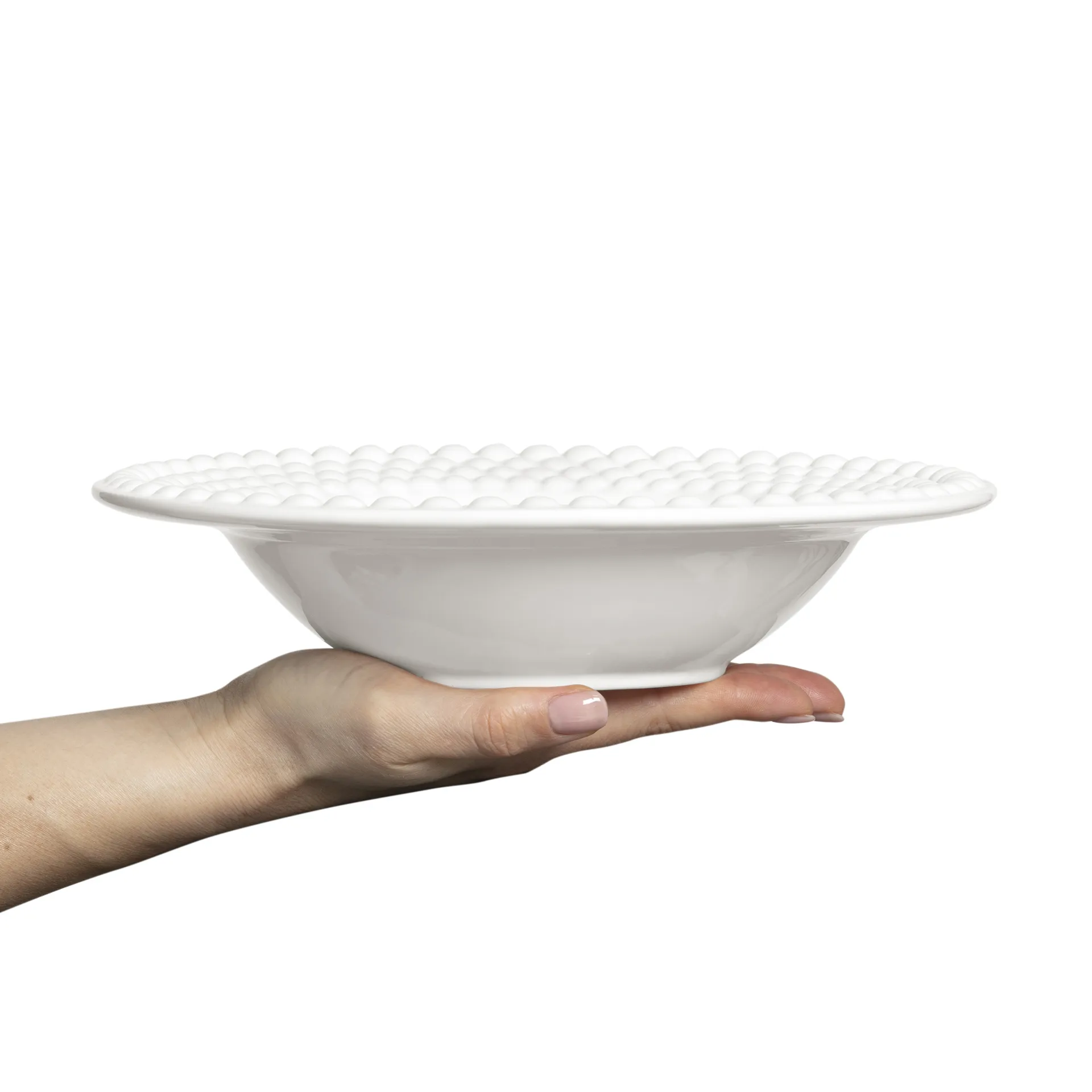 Bubbles-keittolautanen 25 cm, Valkoinen Mateus
