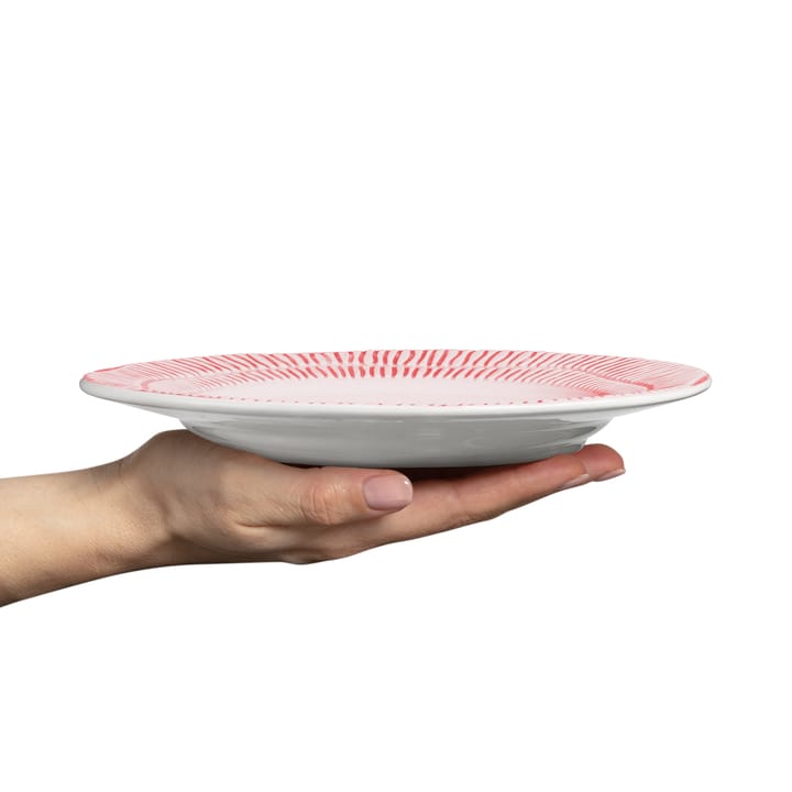Stripes lautanen Ø 21 cm, Vaaleanpunainen Mateus