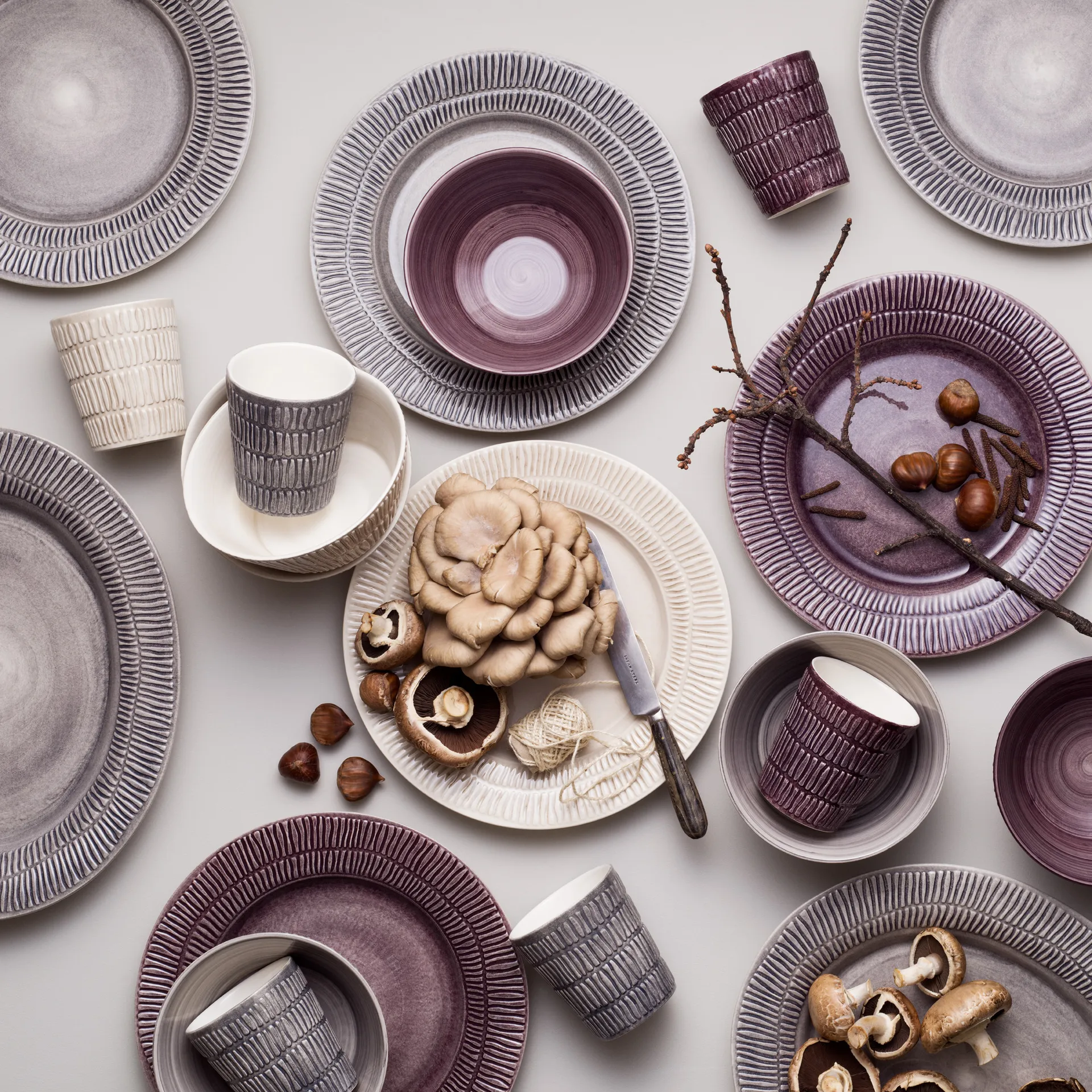 Stripes lautanen Ø28 cm, Harmaa Mateus