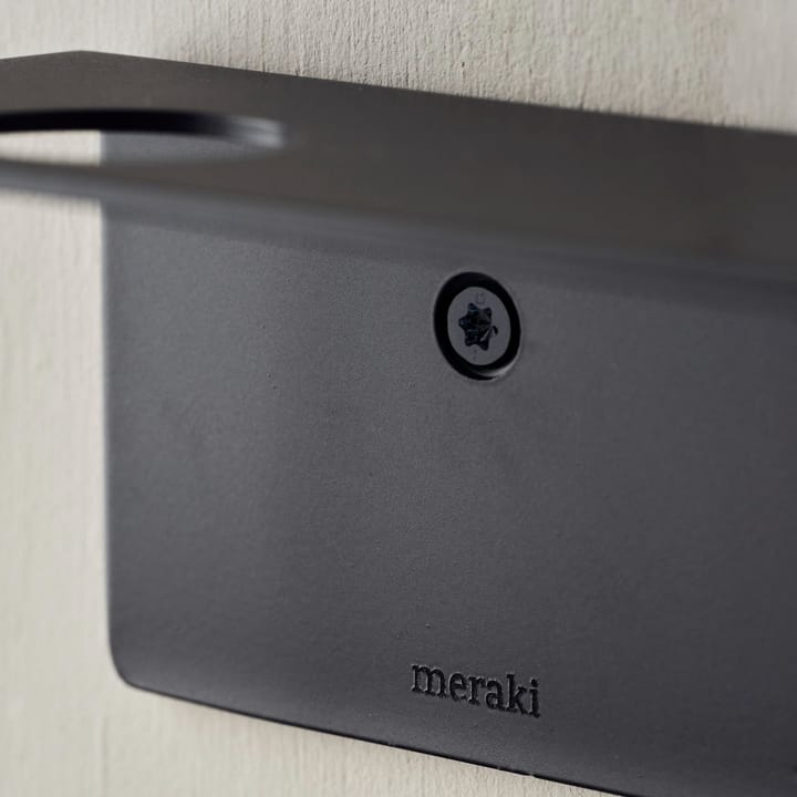 Meraki hylly pullonpidikkeellä ja koukulla, Harjattu musta viimeistely Meraki