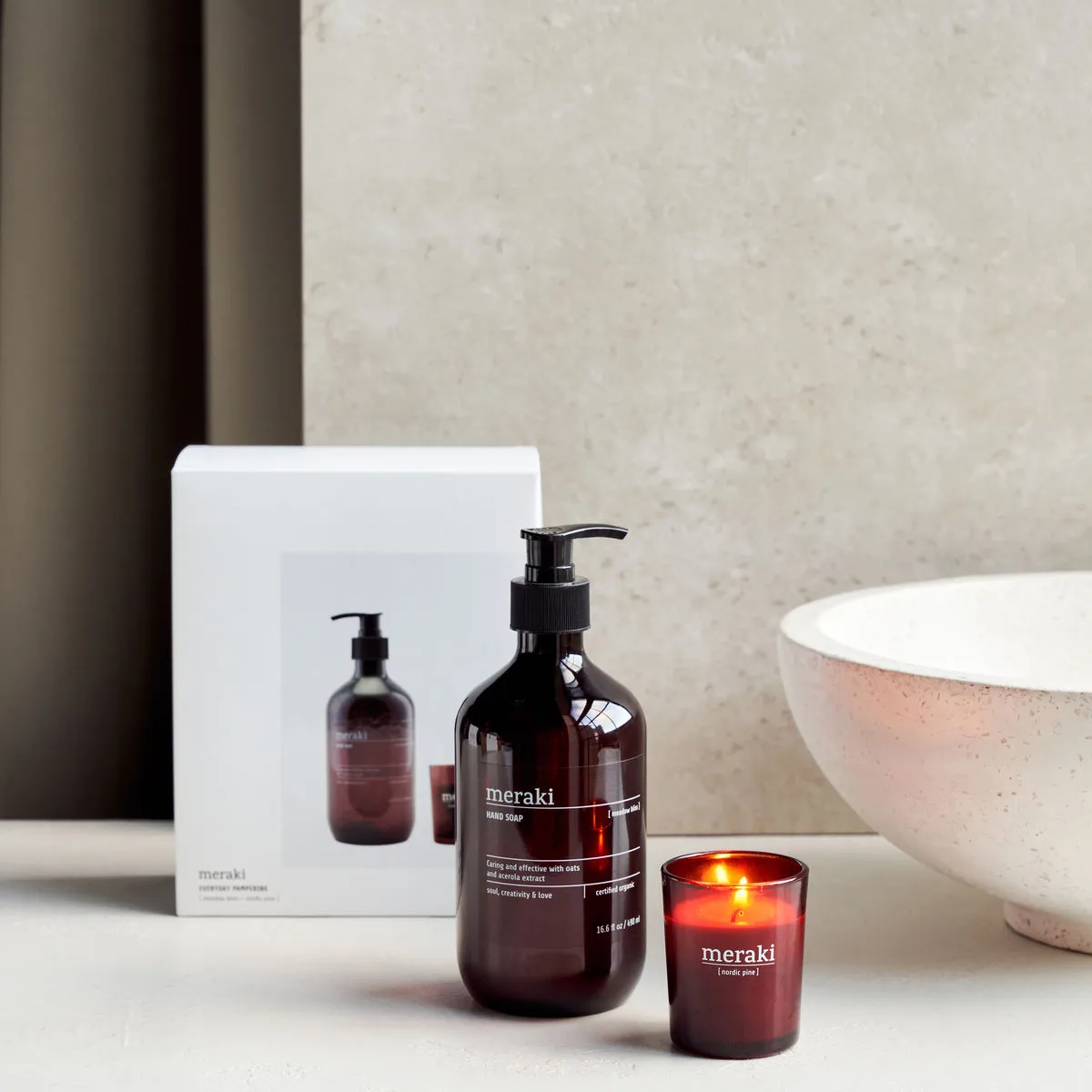 Meraki lahjasetti käsisaippua ja tuoksukynttilä, Everyday pampering Meraki