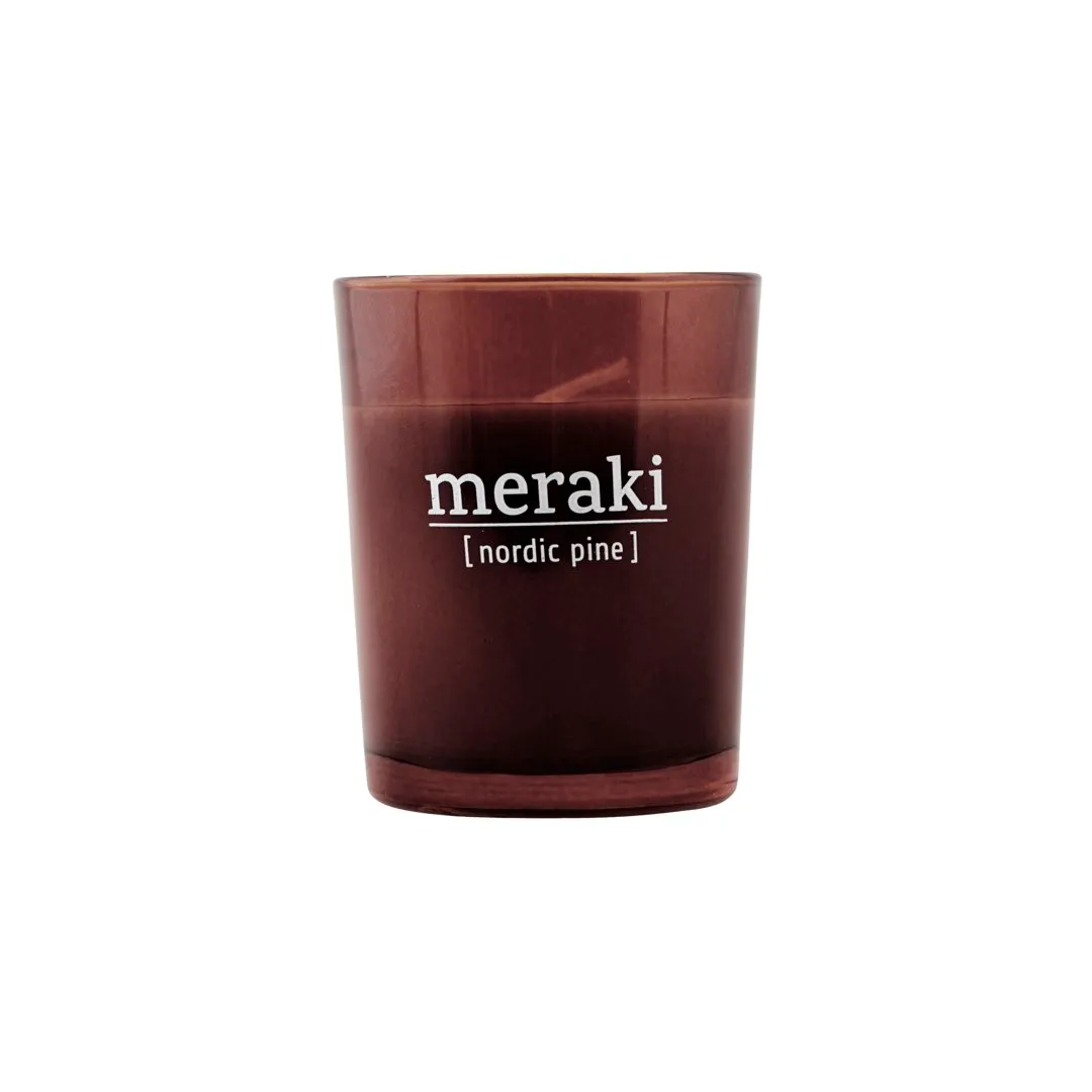 Meraki tuoksukynttilä ruskea lasi 12 tuntia, Nordic pine Meraki