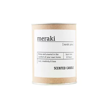 Meraki tuoksukynttilä ruskea lasi 12 tuntia - Nordic pine - Meraki