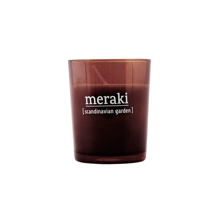 Meraki tuoksukynttilä ruskea lasi 12 tuntia, Scandinavian garden Meraki