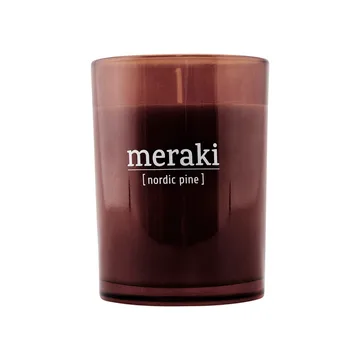 Meraki tuoksukynttilä ruskea lasi 35 tuntia - nordic pine - Meraki