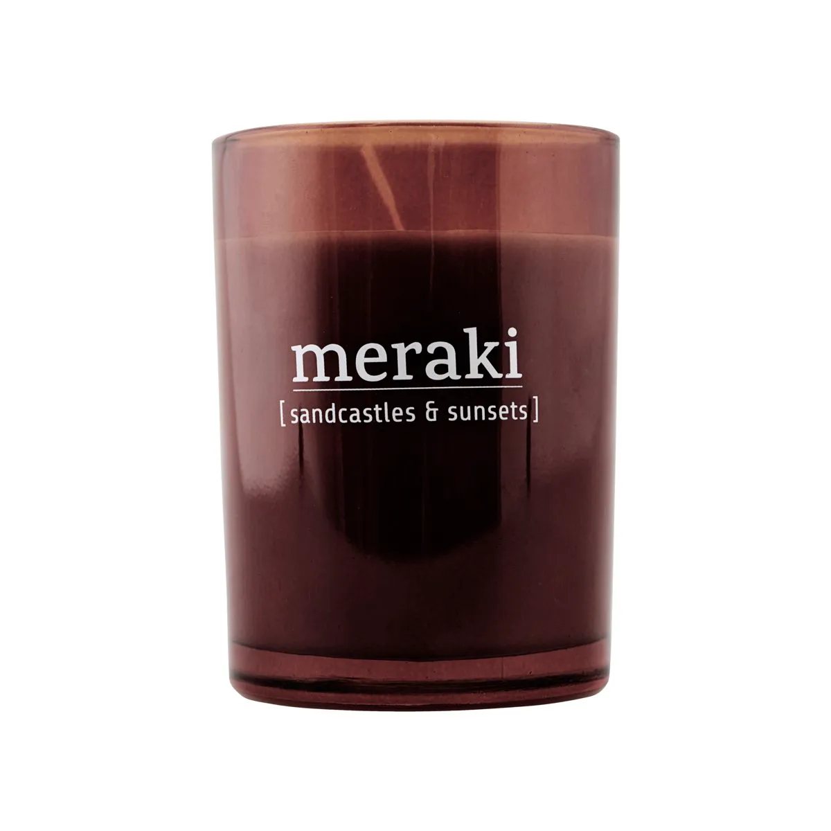 Meraki tuoksukynttilä ruskea lasi 35 tuntia, sandcastles & sunsets Meraki
