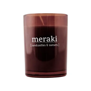 Meraki tuoksukynttilä ruskea lasi 35 tuntia - sandcastles & sunsets - Meraki