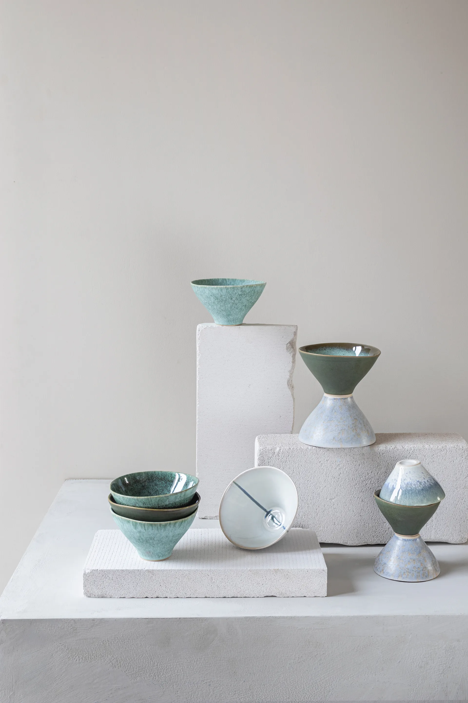 Elements kulho medium Ø15,5 cm 3 kappaletta, Vihreä Mette Ditmer