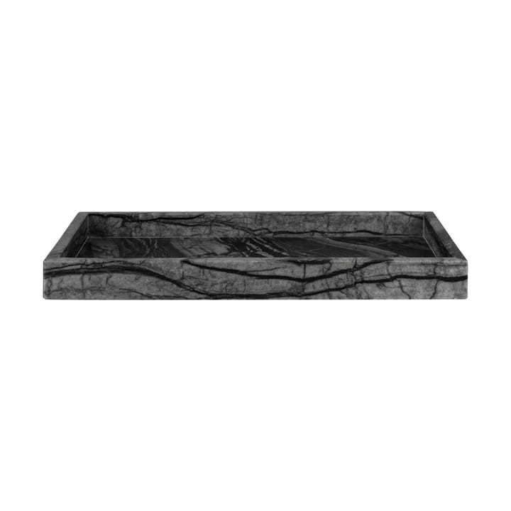 Marble koristetarjotin 16 x 31 cm - Musta-harmaa - Mette Ditmer