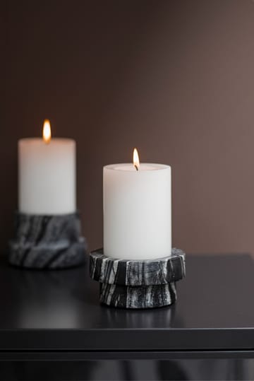 Marble kynttilänjalka pöytäkynttilälle 5 cm - Musta-harmaa - Mette Ditmer