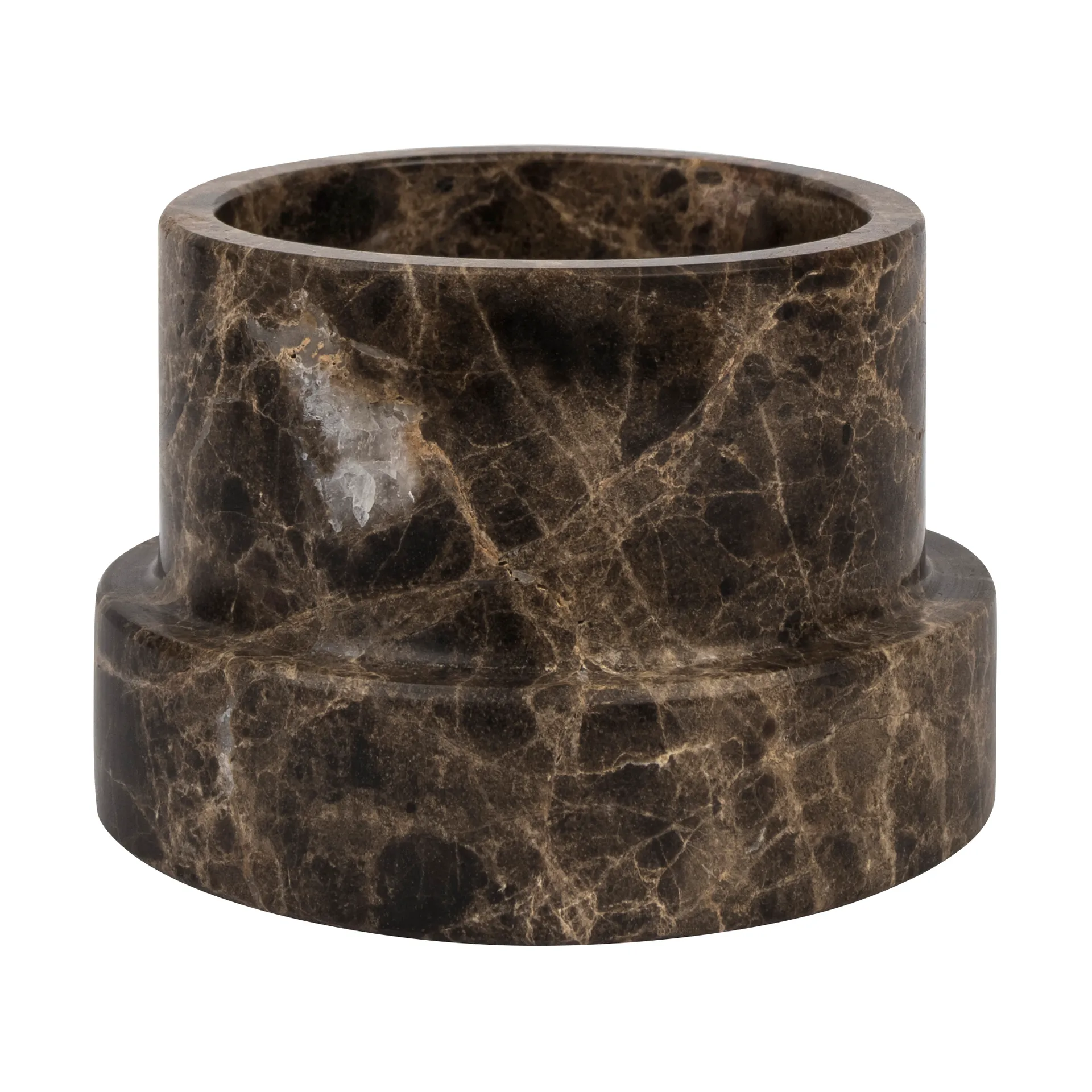 Marble kynttilänjalka pöytäkynttilälle 6,5 cm, Ruskea Mette Ditmer
