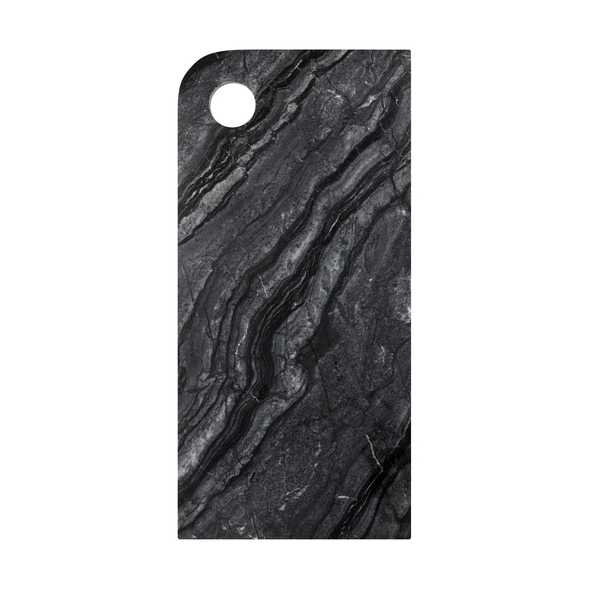 Marble tarjotin large 18x38 cm, Black-grey Mette Ditmer