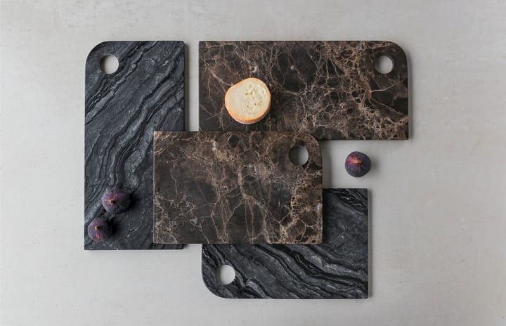 Marble tarjotin large 18x38 cm, Black-grey Mette Ditmer