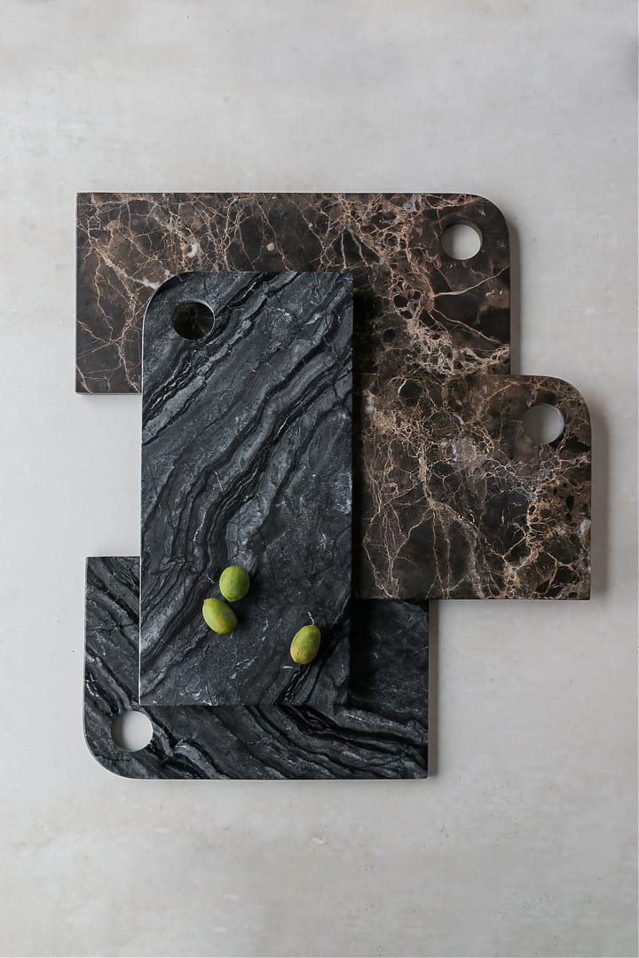 Marble tarjotin medium 20x30 cm, Black-grey Mette Ditmer