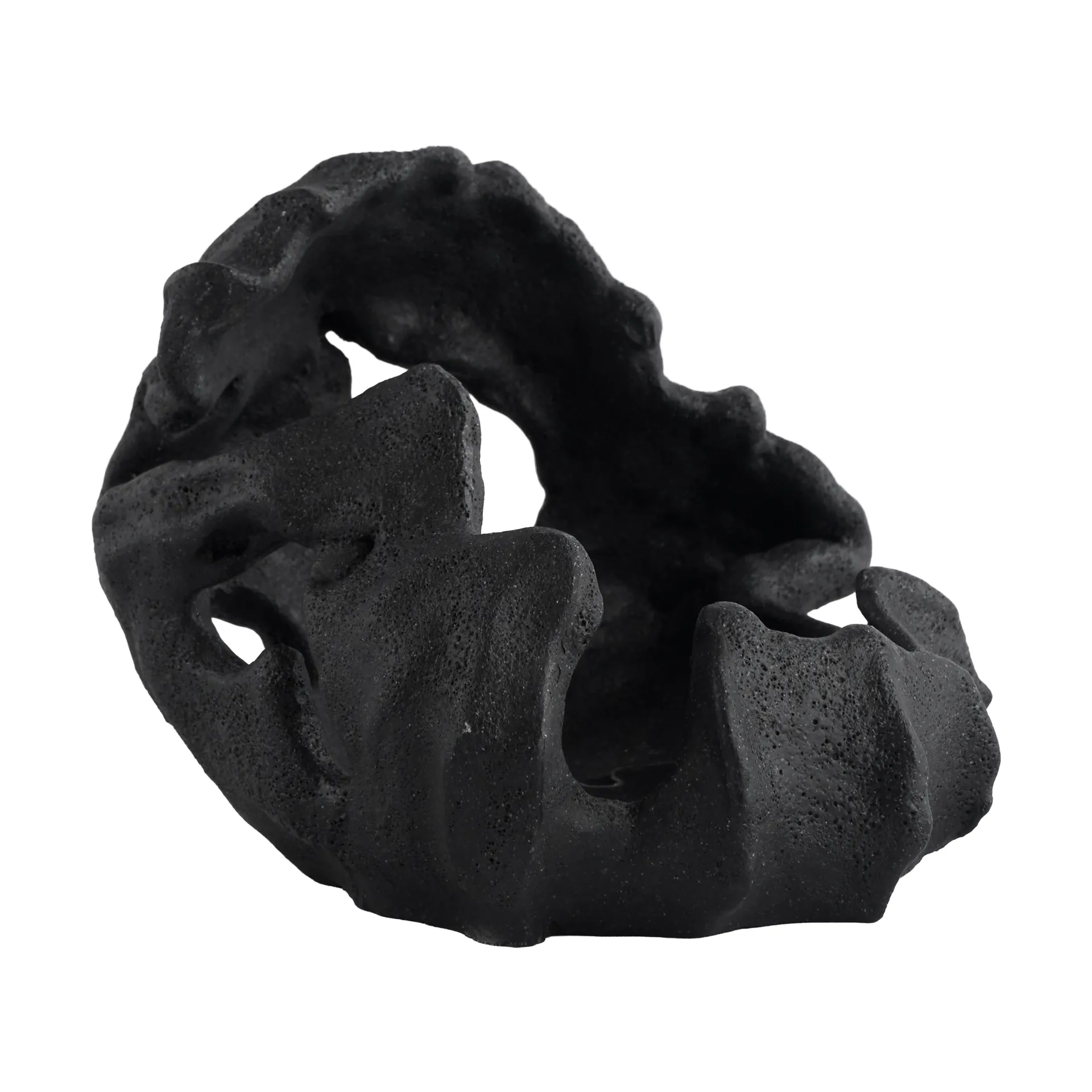 Reef kynttilänjalka, Musta, Ø16,5x13 cm Mette Ditmer