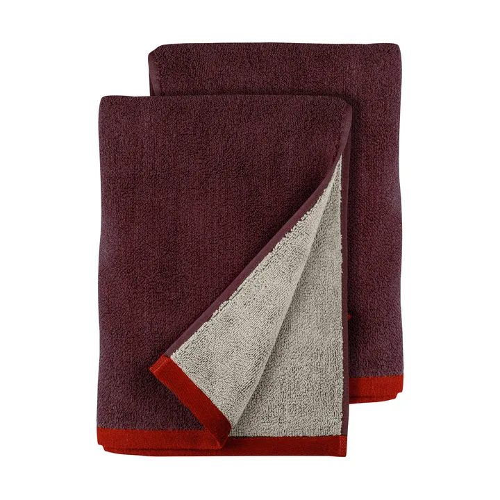 Soft käsipyyhe 40x55 cm 2-pack - Red-Grey (punainen-harmaa), 40x55 cm - Mette Ditmer