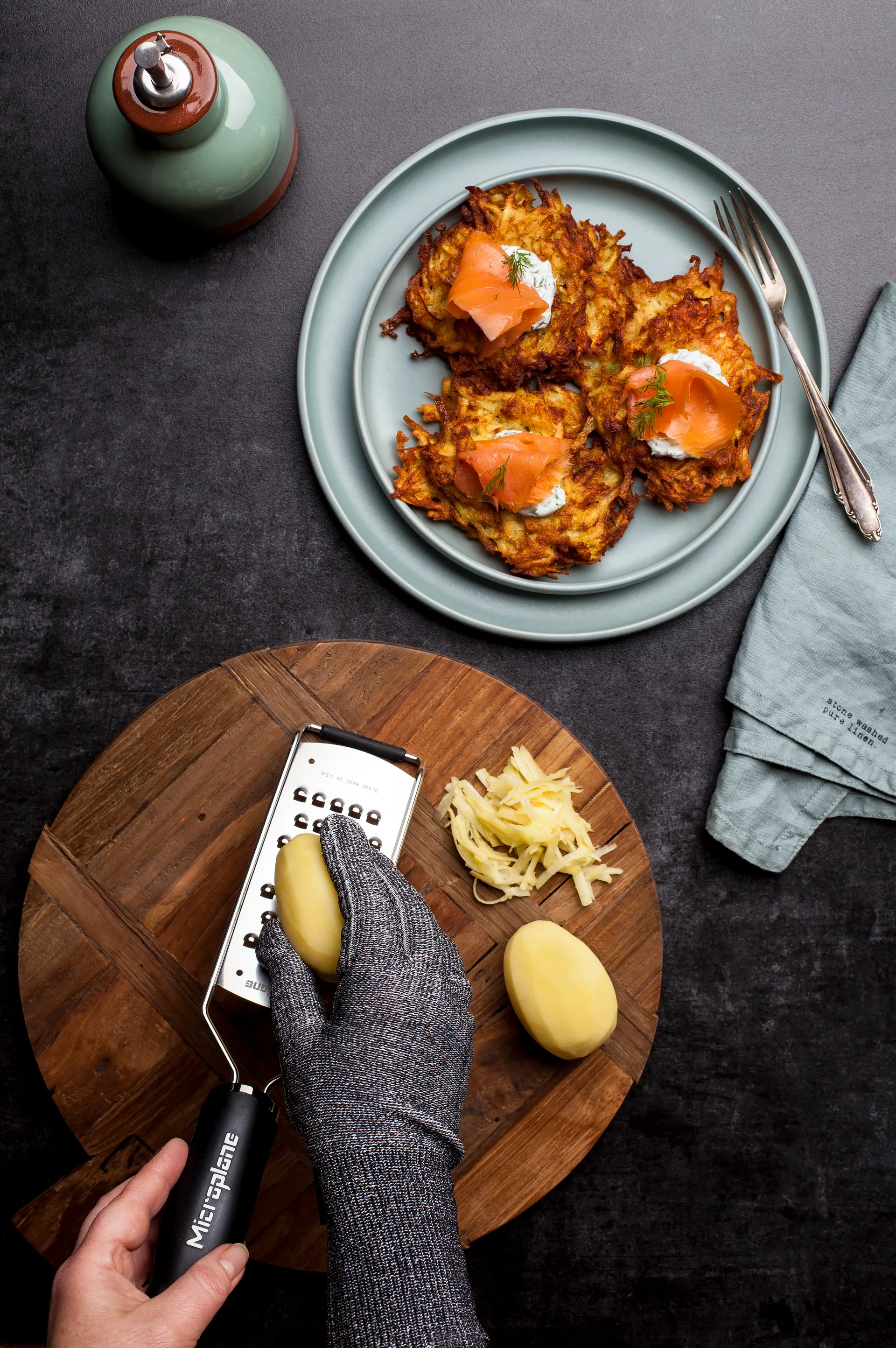 Erikoiskäsineiden suojakäsine., Harmaa Microplane