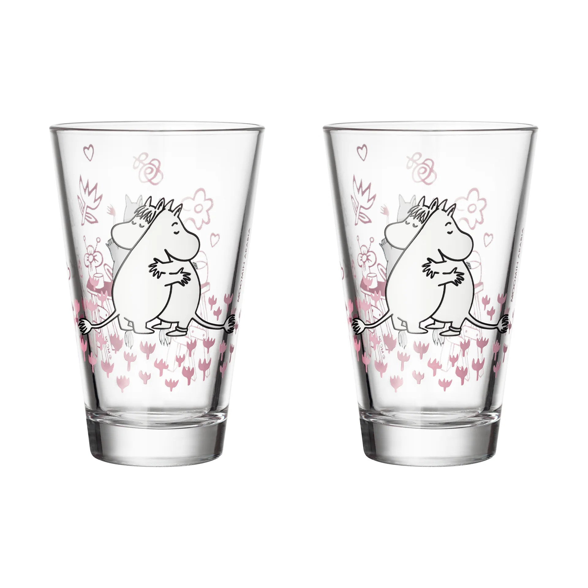 Kärlek Muumi-lasi 2-pack, kirkas Moomin Arabia