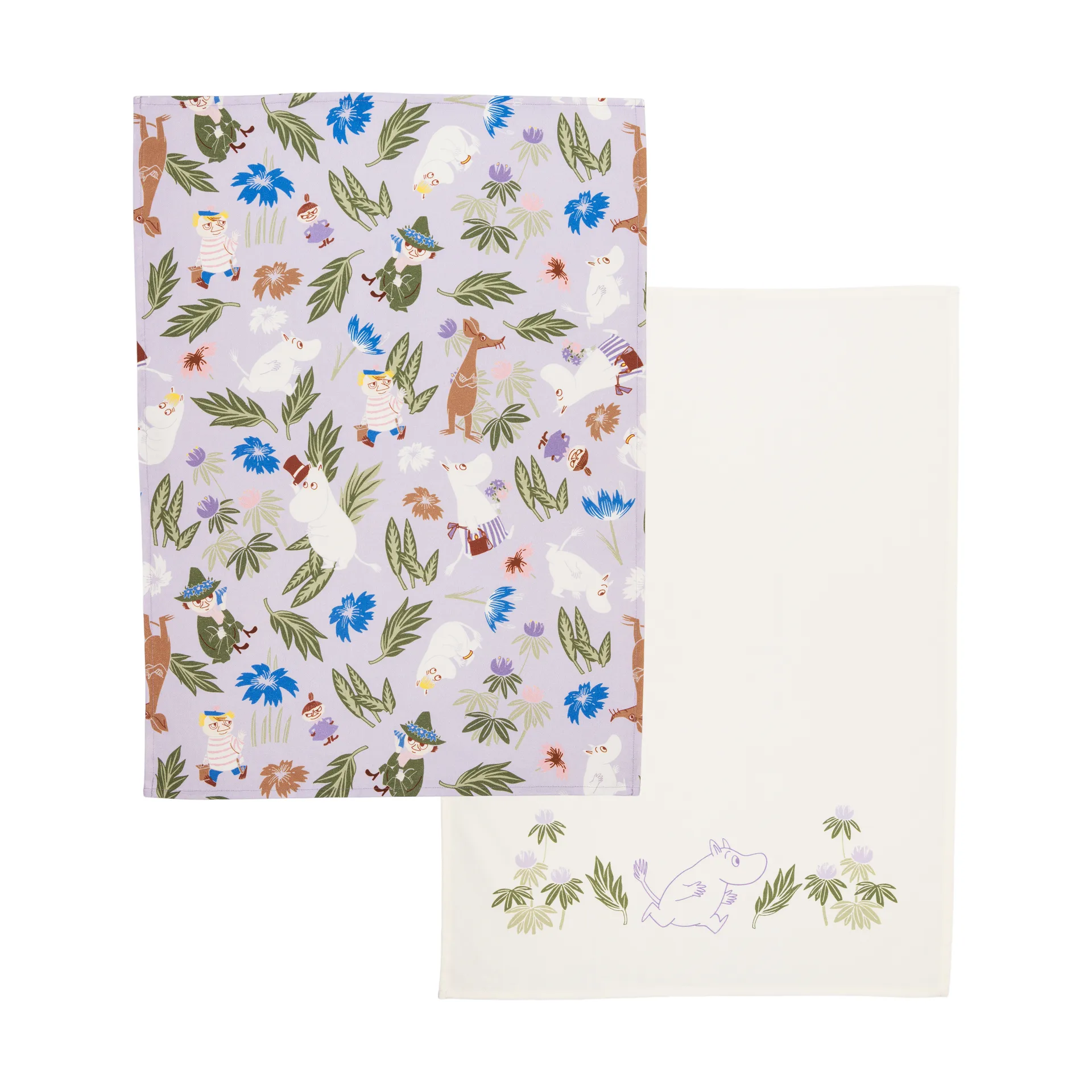 Muumi keittiöpyyhe 50x70 cm 2-pack, Liila-off-white Moomin Arabia