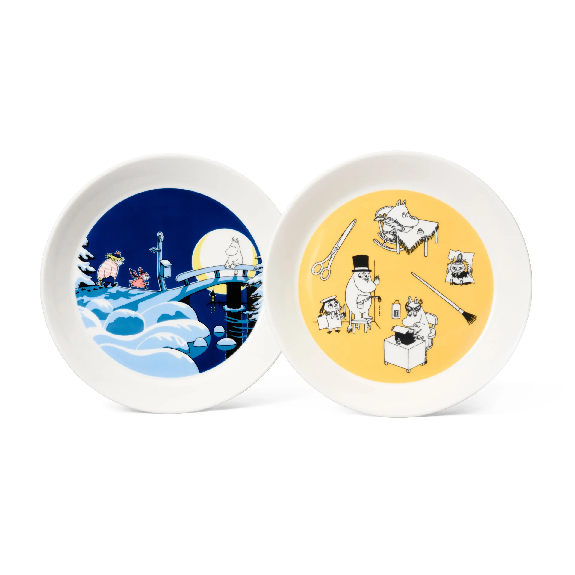 Muumi lautaset Toimisto & Talviyö, Ø19 cm Moomin Arabia