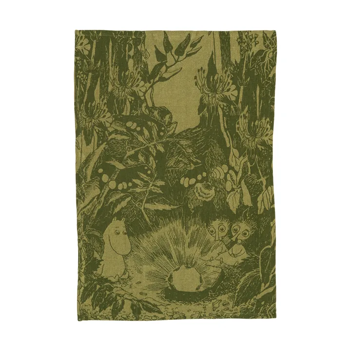Mystiikan metsä Muumi keittiöpyyhe - Vihreä, 45x65 cm - Moomin Arabia