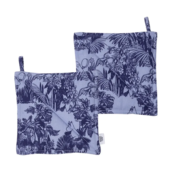 Mystiikan metsä Muumi patalappuset - Sininen, 22x22 cm, 2-pack - Moomin Arabia